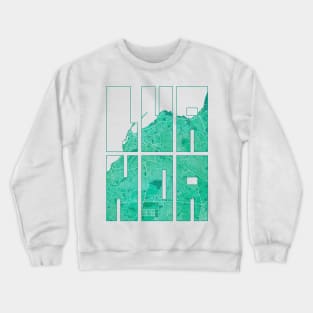 Luanda, Angola City Map Typography - Watercolor Crewneck Sweatshirt